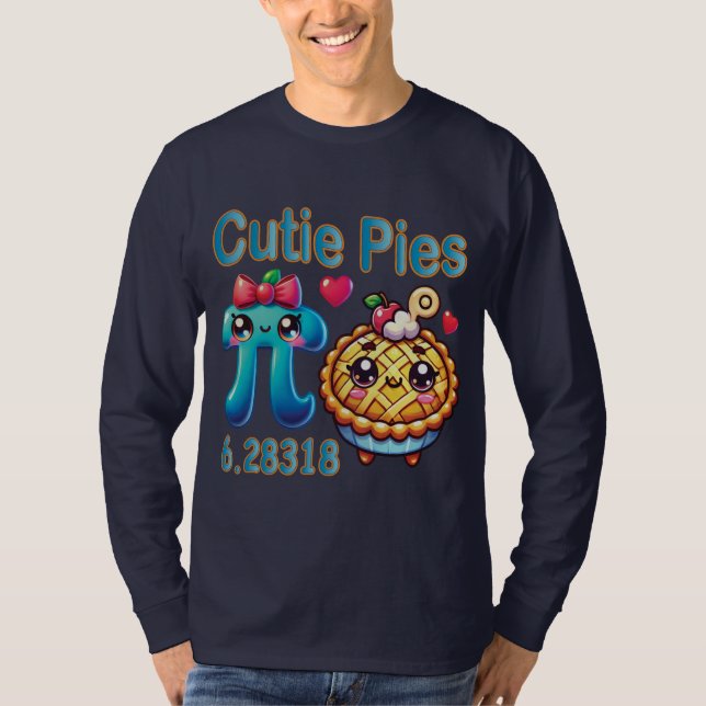 Camiseta "Cutie Pies" - Símbolo de Pi Cónico e Pie Pun (Frente)