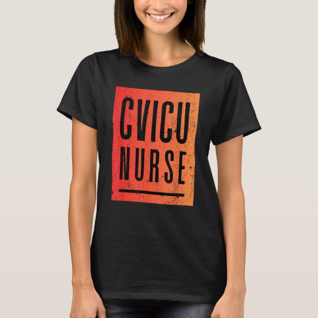 Camiseta CVICU Enfermeira Equipe de Trabalho da Faculdade d (Frente)