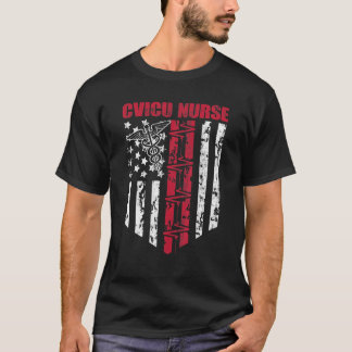 Camiseta CVICU Enfermeiro USA Flag Patriotic Nuring RN Regi