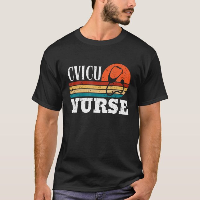 Camiseta CVICU Nurse Work School Funny Team Squad Gifts Wom (Frente)