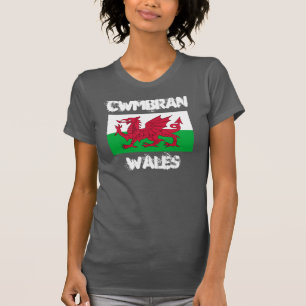 Camiseta Cwmbran, País de Gales com bandeira galesa
