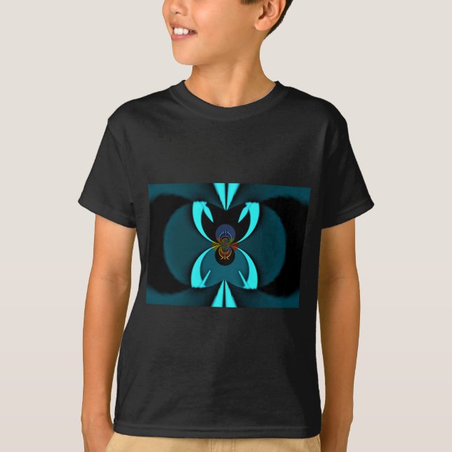Camiseta Cyan Abstrato Art Impressão (Frente)