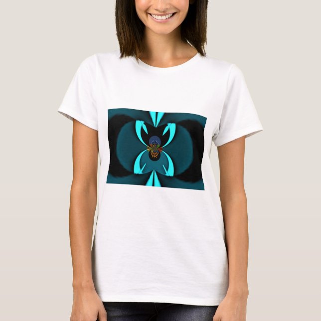 Camiseta Cyan Abstrato Art Impressão (Frente)