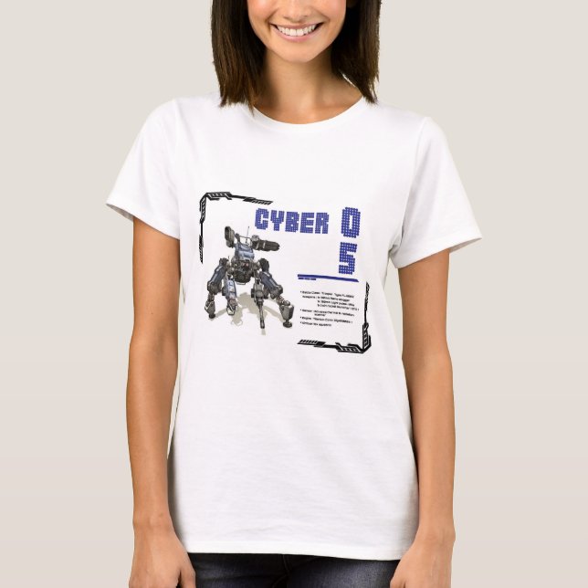 Camiseta Cyber 05 Mech Robot Design (Frente)