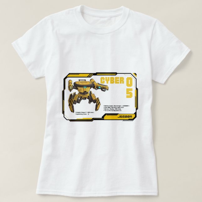 Camiseta Cyber 05 Mech Robot Design (Frente do Design)