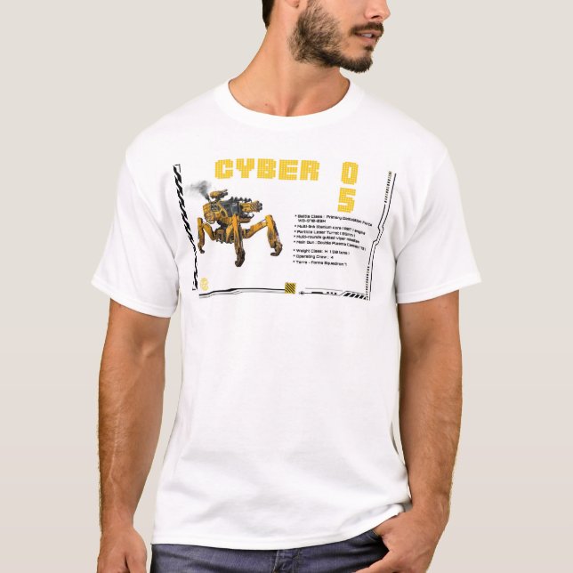 Camiseta Cyber 05 Mech Robot Design (Frente)