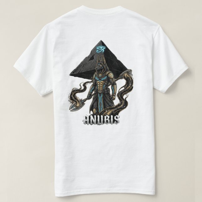 Camiseta Cyber Anubis: Guardian of the Nebulous Gates  (Verso do Design)