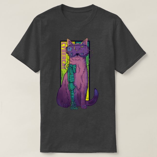Camiseta Cyber Cat (Frente do Design)