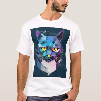 Camiseta Cyber Cat Geométrico
