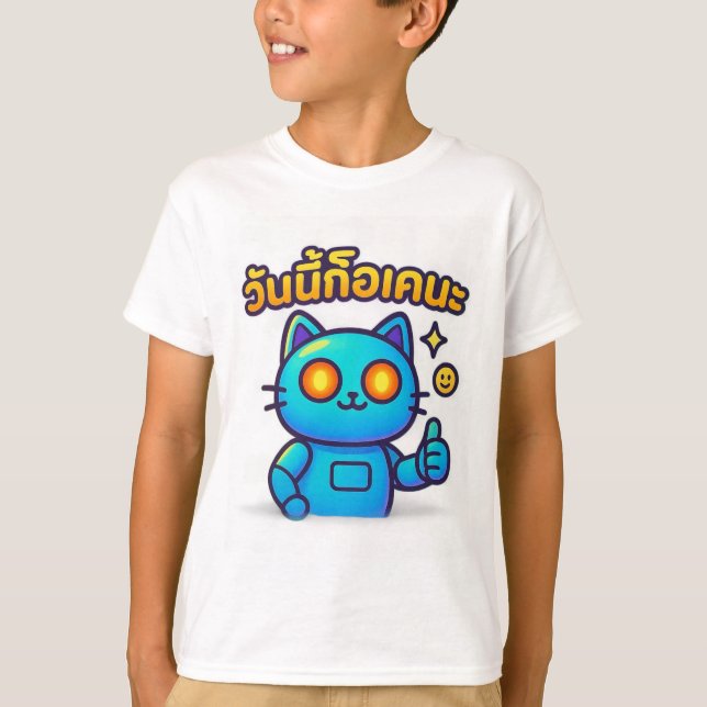 Camiseta Cyber-Cat Thumbs Up   Boys’- t-shirt (Frente)