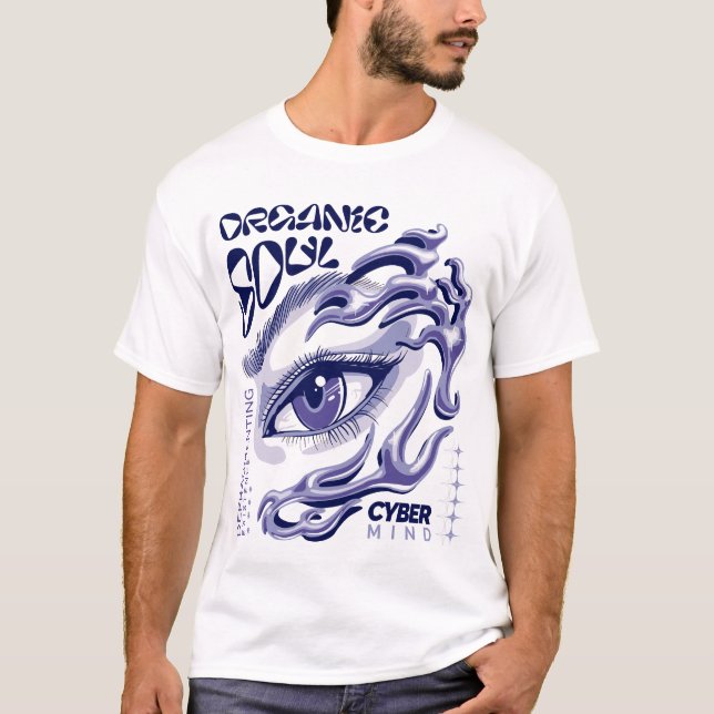 Camiseta Cyber Fantasy Eye with Liquid Waves (Frente)