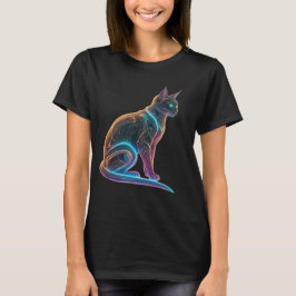 Camiseta Cyber Feline: Neon Guardian