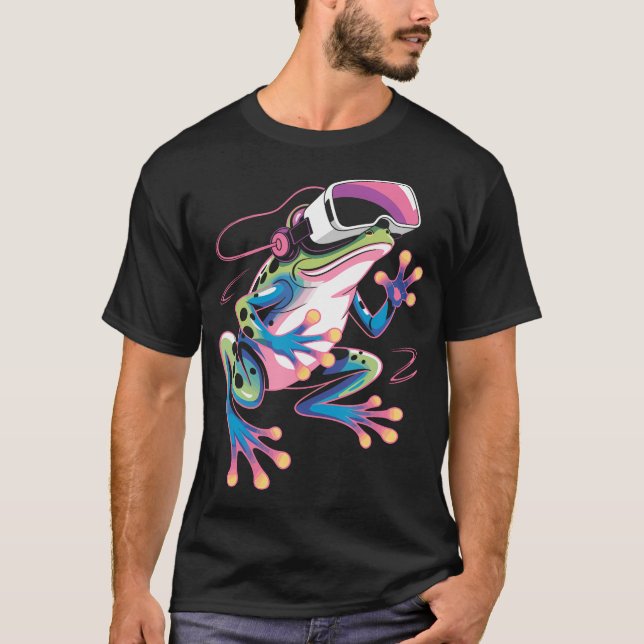 Camiseta Cyber Frog Gamer Com Realidade Virtual (Frente)