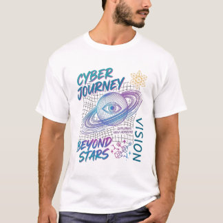 Camiseta Cyber Journey - Retro 90s Futurist Space Aesthetic