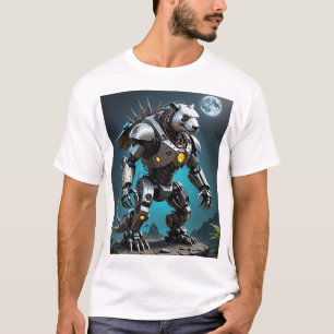 Camiseta Cyber Mecha Panda Futurística, Teto de Guerreiro R