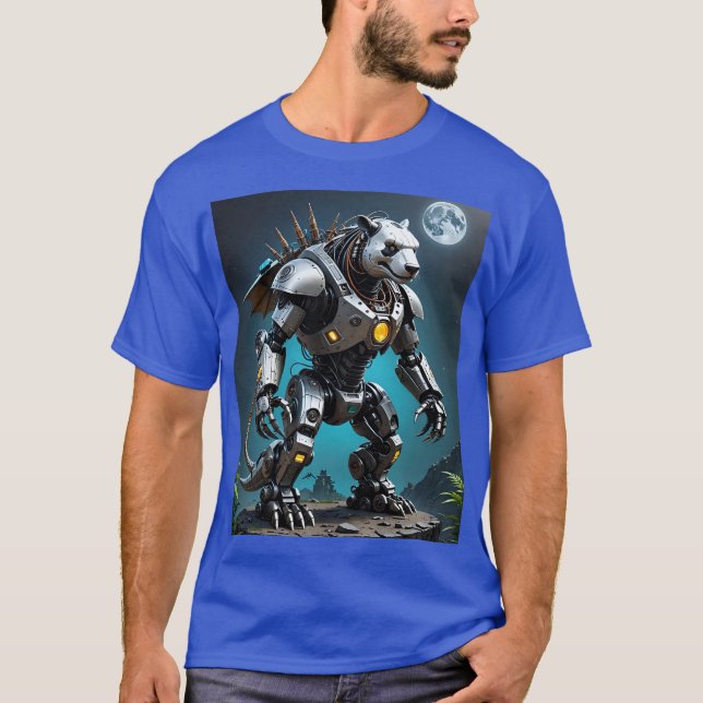 Camiseta Cyber Mecha Panda Warrior Moon Tee (Frente)
