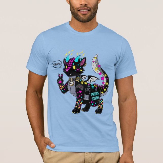 Camiseta Cyber Neon Gamer Furry T-Shirt (Frente)