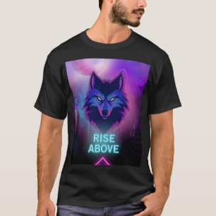 Camiseta Cyber Neon Wolf - Espírito Alfa na Cidade Futuríst