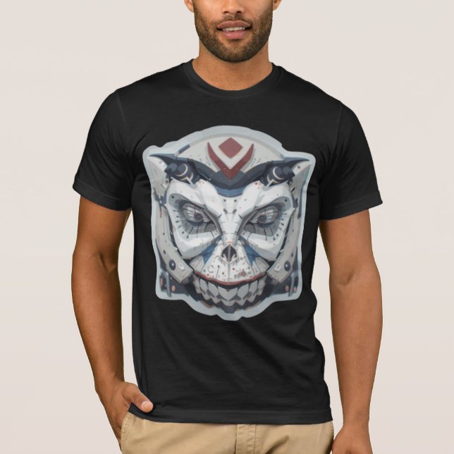 Camiseta Cyber Oni: A Face do Demônio Mecânico (Frente)
