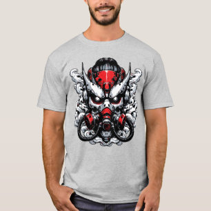 Camiseta Cyber Oni: Máscara do Guerreiro Fumaça