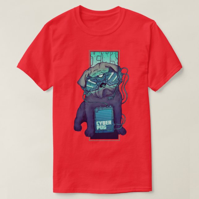 Camiseta Cyber Pug (Frente do Design)