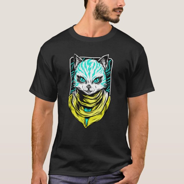Camiseta Cyber Punk Cat (Frente)