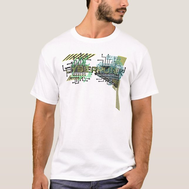 Camiseta Cyber Punk Cyberpunk Trippy Acid Glitch Retro Futu (Frente)