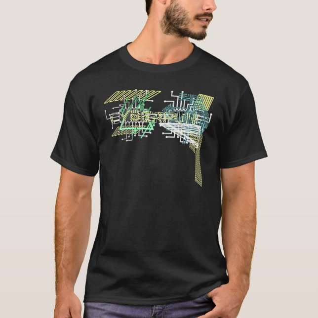 Camiseta Cyber Punk Cyberpunk Trippy Acid Glitu Retro Futu (Frente)