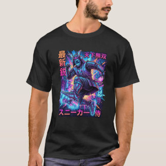 Camiseta Cyber Samurai Sneakerhead - Neon Tokyo Future Kick