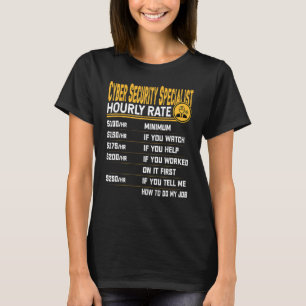 Camiseta Cyber Securi de Taxa Horária Especialista em Segur