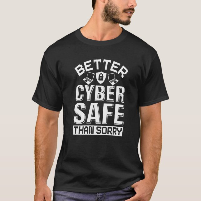 Camiseta Cyber Security Expert Para Cyber Hacker E Programa (Frente)