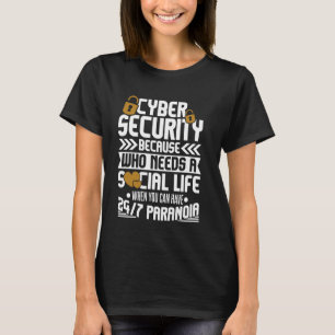 Camiseta Cyber Security Expert para Hacker Branco e Cyb