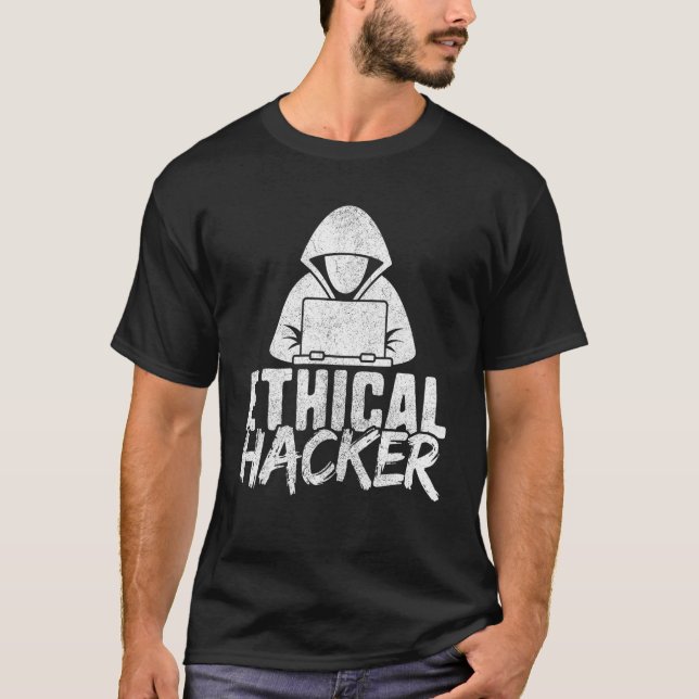 Camiseta Cyber Security  For Men Geek White Hat Ethical Hac (Frente)