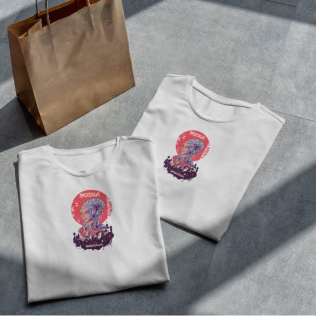 Camiseta Cyber Urban Futurística Mulher (Criador carregado)