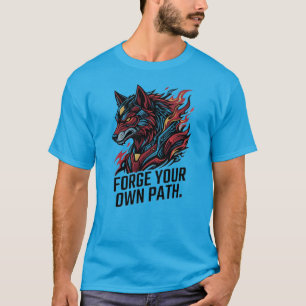 Camiseta Cyber Wolf 'Forje Seu Próprio Caminho' – 