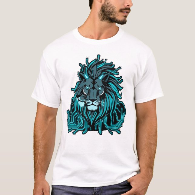 Camiseta „CyberLion – Die Zukunft hat eine Mähne“ (Frente)