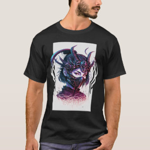 Camiseta Cyberpunk Aestético Samurai Demons Máscara G Japon