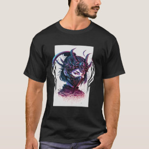Camiseta Cyberpunk Aestético Samurai Demons Máscara G Japon