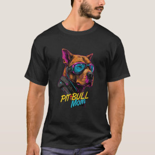 Camiseta Cyberpunk American Pit Bull Terrier Loving Mães Fu