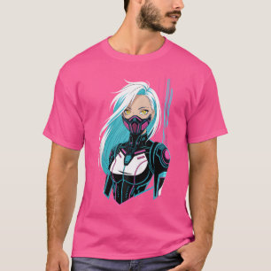 Camiseta Cyberpunk, Animadora De Manga, Com O Futuro Da Más
