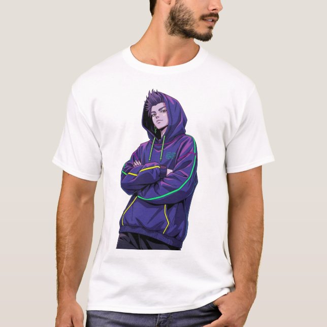 Camiseta Cyberpunk Anime Streetwear Hoodie Character (Frente)