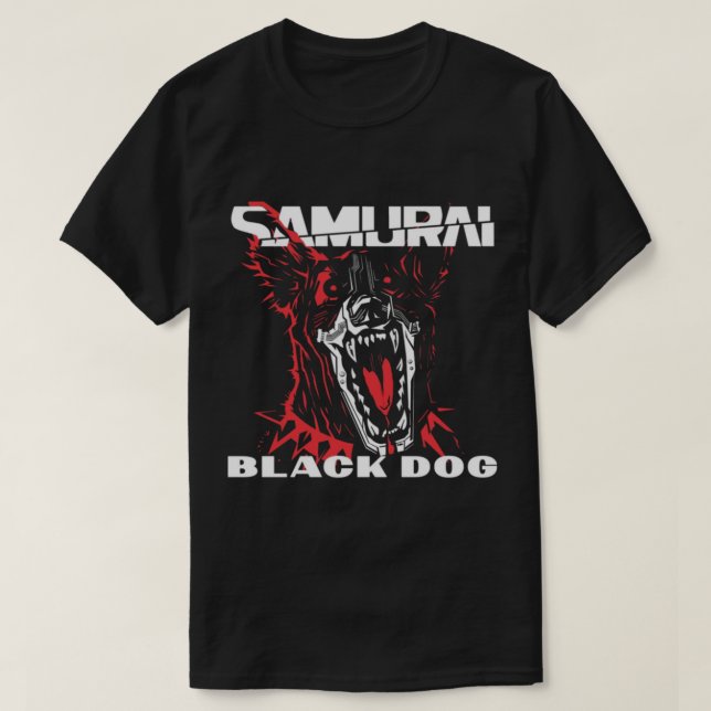 Camiseta Cyberpunk black dog samurai Classic T-Shirt (Frente do Design)