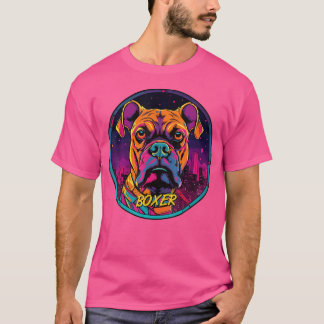 Camiseta Cyberpunk Boxer Futurística Boxeiro Cão