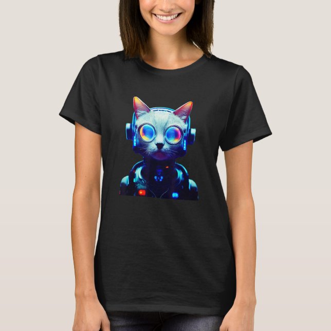 Camiseta Cyberpunk Cat 4 (Frente)
