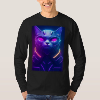 Camiseta Cyberpunk Cat  Japanese Cat Aesthetic Streetwear  