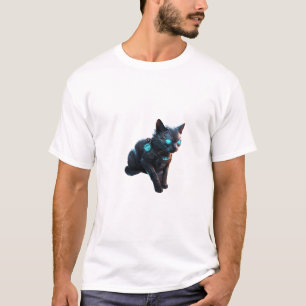 Camiseta 🐱 🚀 Cyberpunk Cat - T-shirt futurística 🌆
