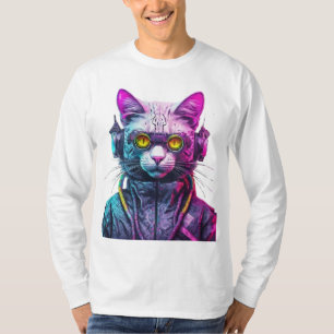 Camiseta Cyberpunk Cat Warrior