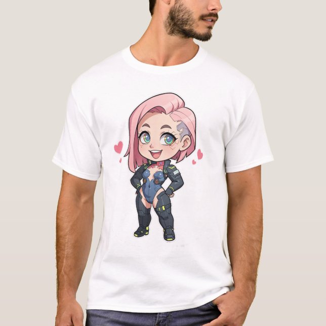 Camiseta Cyberpunk Chibi Girl (Frente)