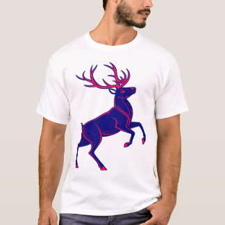 Camiseta Cyberpunk Christmas Reindeer Neon Glow Shirt