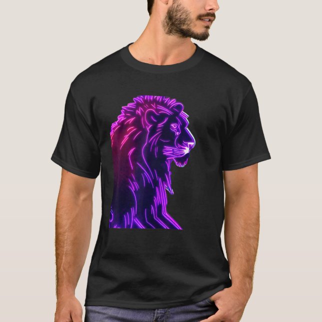 Camiseta Cyberpunk Colorful Punk Leon Unique Purple Animal  (Frente)